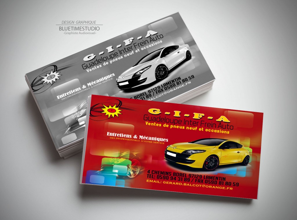 Portfolio contenu digital Carte de visite Gifa-Auto #graphisteguadeloupe