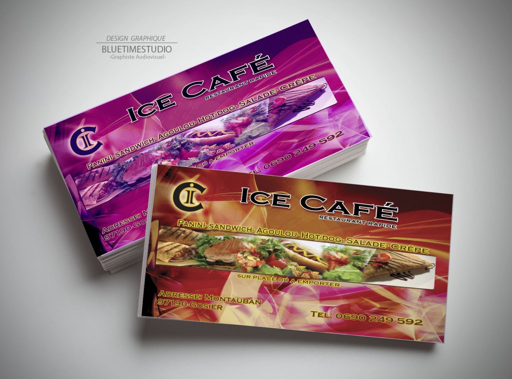 Portfolio contenu digital Carte de visite-Ice-Café #graphisteguadeloupe