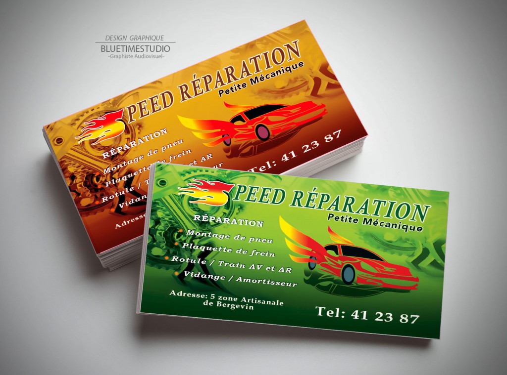 Portfolio contenu digital Carte de visite Speed réparation #graphisteguadeloupe